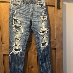American Eagle athletic skinny fit ripped jeans. Men’s size 32x34